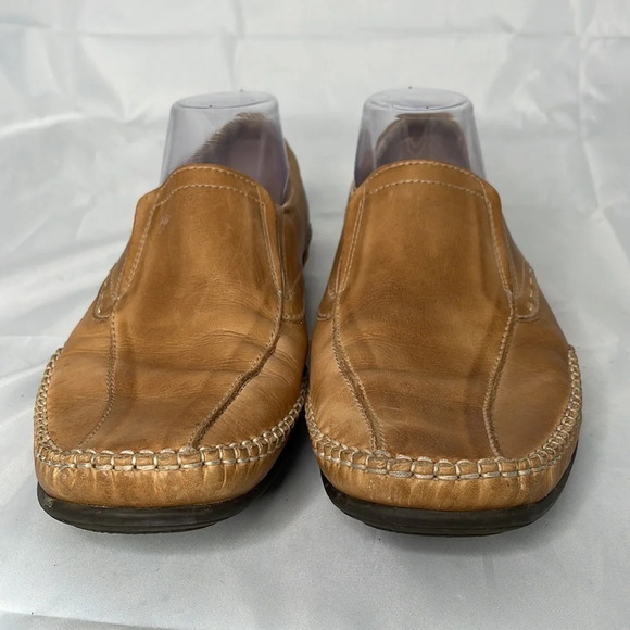 PILINKOS Mens Slip On Loafer Nude Tan Genuine Leather Rubber Soles Size 42 - Picture 4 of 12